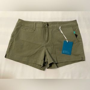 Market & Spruce Womens Size 10 Lycra Mid Rise Shorts Olive Green *NEW*